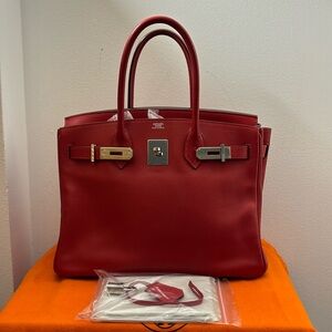 🎊sold🎊Hermes birkin 30 in rouge garance swift leather